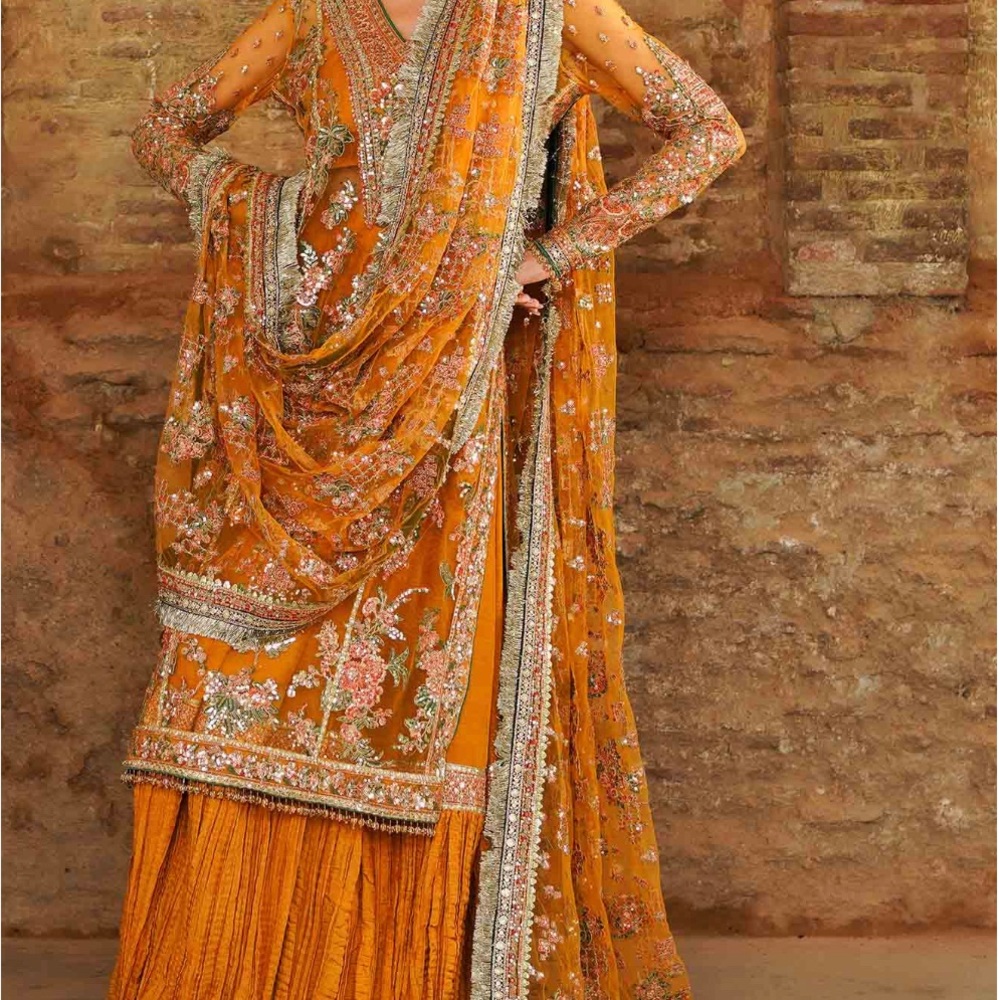 Hussain Rehar- Saffron Beautiful Dress